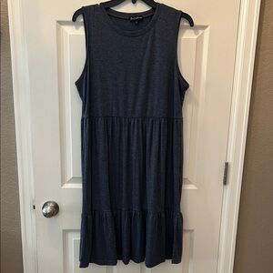 Navy Sleeveless Tiered Dress